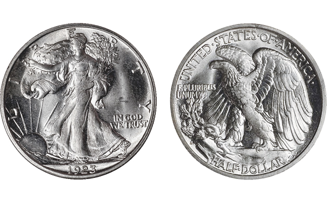 San Francisco Mint circa 1923 or group of 1923-S Walking Liberty half dollars in various grades